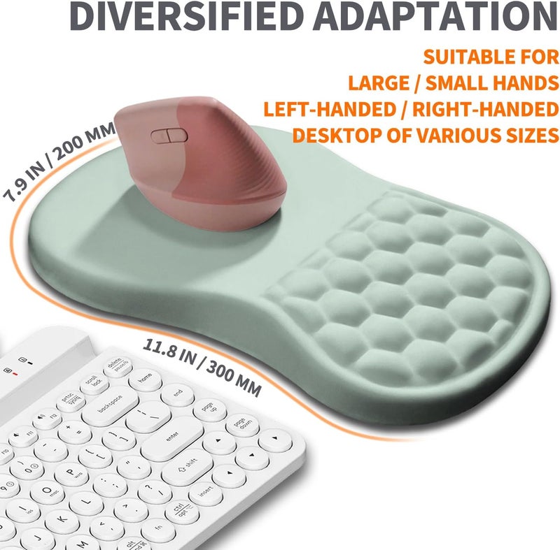 Armanza Ergonomic Joint Wrist Support Mouse Pad with Memory Foam Cushion Massage Bump, Carpal Tunnel Pain Relief Mousepad Slope Design for Wrist Rest, 11.8x7.9 in, LightCyan - Image 5